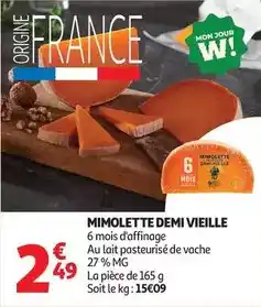 Auchan Supermarché Mimolette demi vieille offre