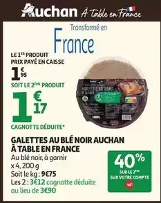 Auchan Supermarché Auchan - galettes au blé noir à table en france offre
