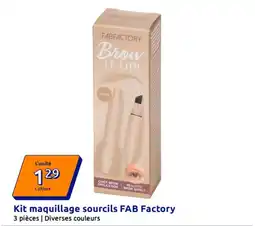 Action Kit maquillage sourcils fab factory offre