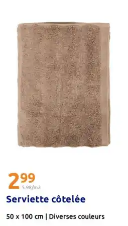 Action Serviette côtelée offre
