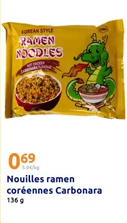 Action Nouilles ramen coréennes carbonara offre