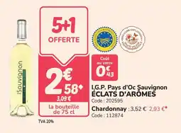 Promocash I.g.p pays d'oc sauvignon éclats d'arômes offre