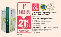 Promocash I,g.p. pays d'oc sauvignon blanc éclats d'arômes offre