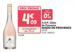 Promocash A.o.p. côtes de provence mado en provence offre