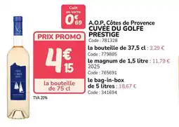 Promocash A.o.p., côtes de provence cuvée du golfe prestige offre
