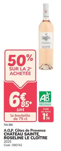 Promocash A.o.p. côtes de provence château sainte roseline le cloïtre offre