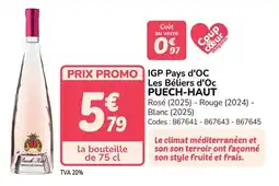 Promocash Igp pays d'oc les béliers d'oc puech-haut offre
