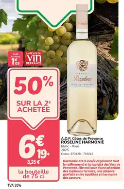 Promocash A.o.p. côtes de provence roseline harmonie offre