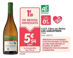 Promocash A.o.p. côtes-du-rhône les jarlotiers offre