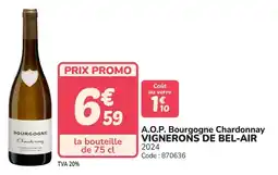 Promocash A.o.p. bourgogne chardonnay vignerons de bel-air offre