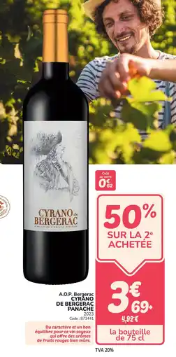 Promocash A.o.p. bergerac cyrano de bergerac panache offre