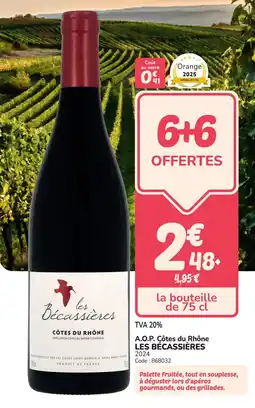 Promocash A.o.p. côtes du rhône les bécassières offre