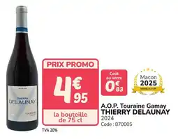 Promocash A.o.p. touraine gamay thierry delaunay offre
