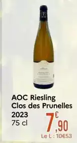 E.Leclerc Aoc - riesling clos des prunelles 2023 offre