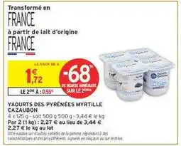 Intermarché YAOURTS DES PYRÉNÉES MYRTILLE CAZAUBON offre
