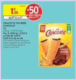 Intermarché CRACOTTE FOURRÉE CHOCOLAT offre