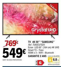 E.Leclerc TV 4K 50'' SAMSUNG offre