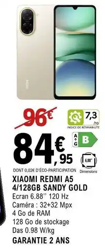 E.Leclerc XIAOMI REDMI A5 4/128GB SANDY GOLD offre
