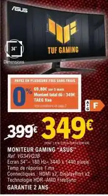 E.Leclerc MONITEUR GAMING “ASUS” offre
