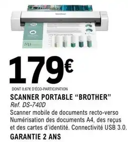 E.Leclerc SCANNER PORTABLE “BROTHER” offre