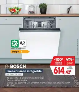 Pro&Cie BOSCH Lave-vaisselle intégrable réf: SMV25EX02E offre