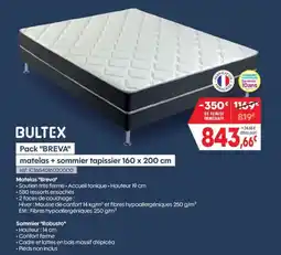 Pro&Cie BULTEX Pack "BREVA" matelas + sommier tapissier offre