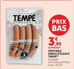Hyper U VÉRITABLE KNACK D'ALSACE TEMPE offre