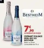 Hyper U CRÉMANT D'ALSACE DEMI-SEC ICE BESTHEIM offre
