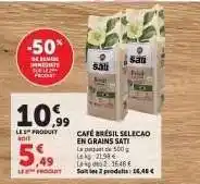 Hyper U Café Brésil Selecao en Grains Sati offre