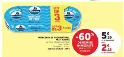 Hyper U Morceaux de Thon Naturel Petit Navire offre