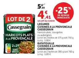 Hyper U Légumes cuisinés à la provençale 'Cassegrain' offre