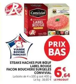 Hyper U Steaks Hachés Pur Bœuf Label Rouge offre