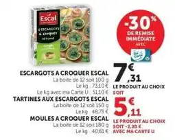 Hyper U ESCARGOTS A CROQUER ESCAL offre