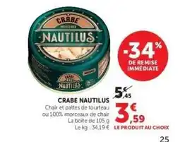 Hyper U CRABE NAUTILUS offre