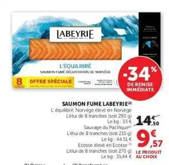 Super U SAUMON FUMÉ LABEYRIE offre