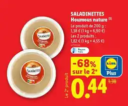 Lidl SALADINETTES Houmous nature offre