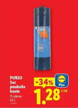 Lidl Purio sac poubelle haute offre