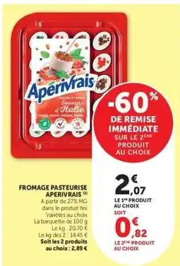 Super U Fromage Pasteurisé Apérivrais offre