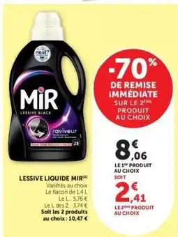 Super U Lessive Liquide MIR offre