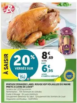 Super U PINTADE FERMIÈRE LABEL ROUGE IGP offre