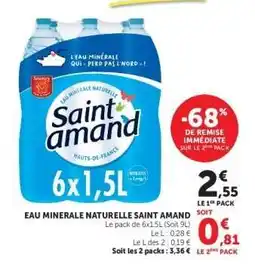 Super U Eau Minérale Naturelle Saint Amand offre