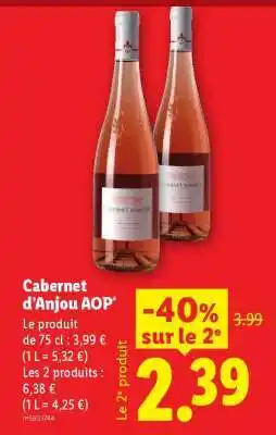 Lidl Cabernet D'anjou Aop offre