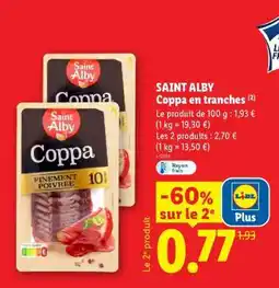 Lidl SAINT ALBY Coppa en tranches offre