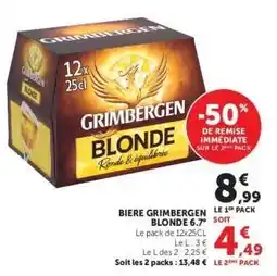 Super U BIERE GRIMBERGEN BLONDE 6.7° offre