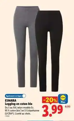 Lidl ESMARA Legging en coton bio offre