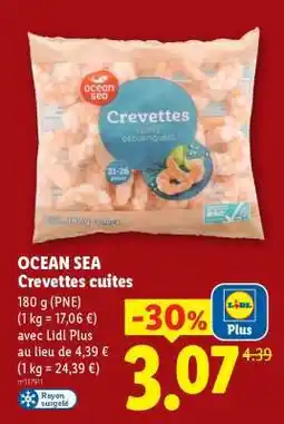 Lidl OCEAN SEA Crevettes cuites offre