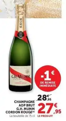 Super U CHAMPAGNE AOP BRUT G.H. MUMM CORDON ROUGE offre