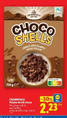 Lidl CROWNFIELD Pétales de blé choco offre