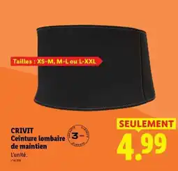 Lidl CRIVIT Ceinture lombaire de maintien offre