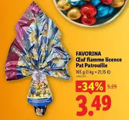 Lidl FAVORINA Œuf flamme licence Pat Patrouille offre